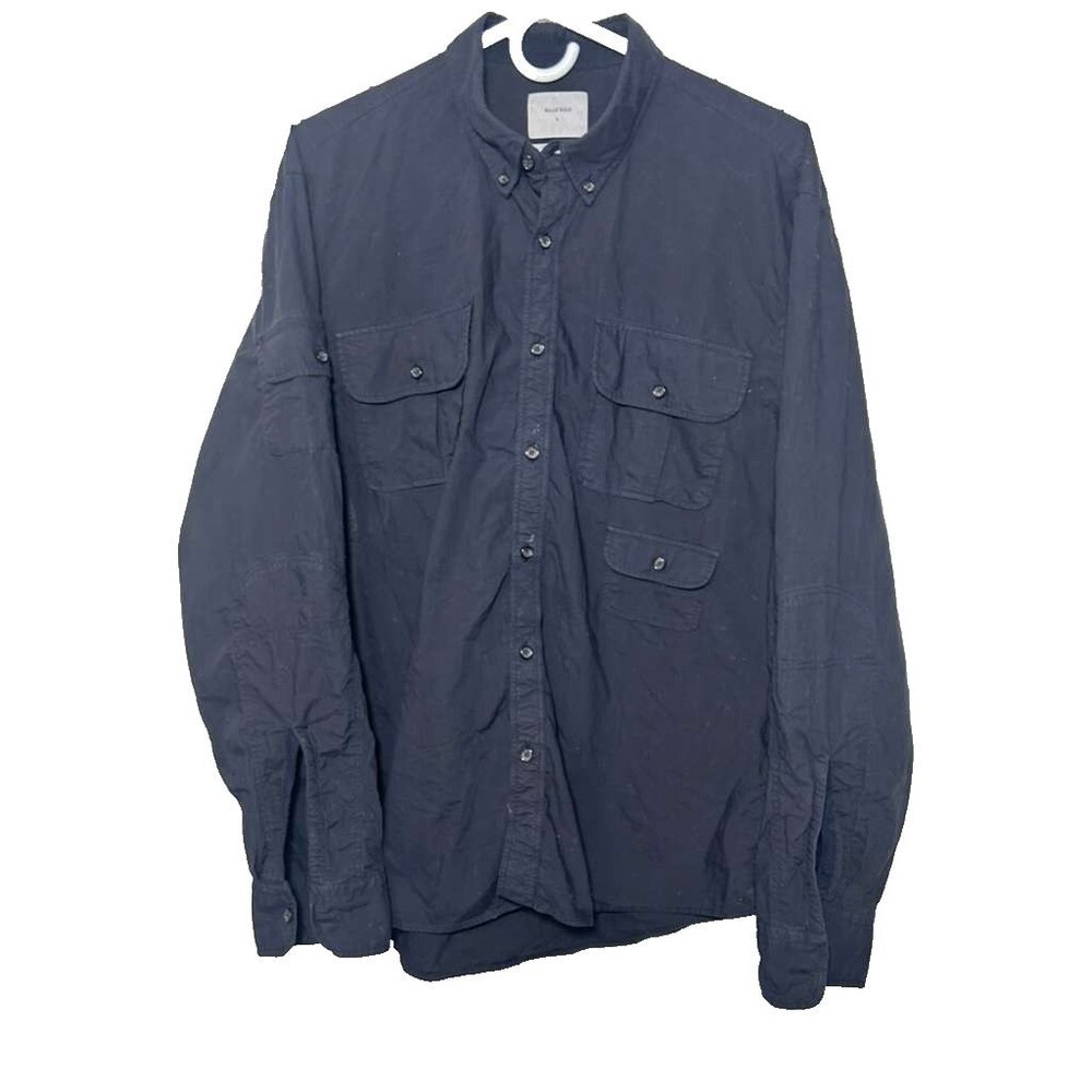 Billy Reid Button Down Shirt Men's Large Black Cotton Long Sleeves
